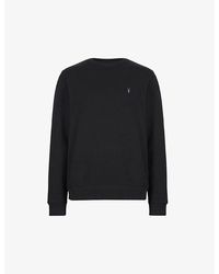 AllSaints - Raven Logo-Embroidered Regular-Fit Organic-Cotton Sweatshirt - Lyst