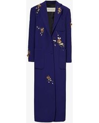 Dries Van Noten - Embellished Notch-lapel Relaxed-fit Woven Coat - Lyst