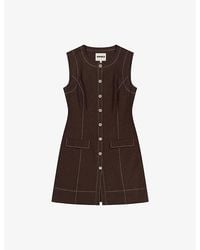 OMNES - Raphi Button-Front Linen-Blend Mini Dress - Lyst