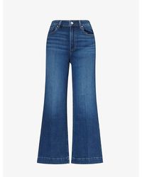 PAIGE - Anessa Wide-leg Cropped Stretch-denim Jeans - Lyst
