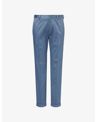 Paul Smith - Turn-Up Slim-Leg Cotton Trousers - Lyst