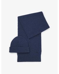 BOSS - Branded Wool-Blend Scarf And Beanie Hat Set - Lyst