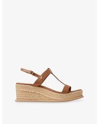 Jimmy Choo - Theia 60 Leather Wedge Heeled Sandals - Lyst