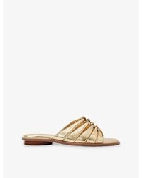 Reiss - Agnes Metallic Leather Sandals - Lyst