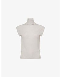 Rick Owens - Sleeveless Turtleneck Wool Top - Lyst