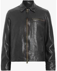 AllSaints - Miller Regular-fit Leather Jacket - Lyst