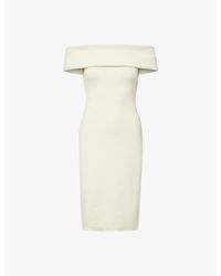 Bottega Veneta - Off-shoulder Stretch-woven Midi Dress - Lyst