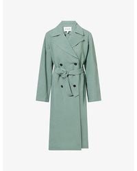 Alaïa - Tailored Longline Woven Trench Coat - Lyst