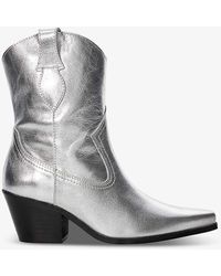 Dune - Pardner Metallic Leather Heeled Cowboy Boots - Lyst