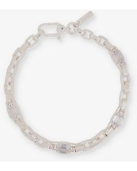 Hatton Labs - H-link Solitaire-cut Sterling- And Cubic-zirconia Bracelet - Lyst