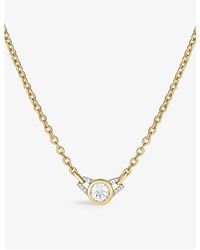 V By Laura Vann - Lucky 18ct Yellow -plated Vermeil Recycled Sterling-silver And White Topaz Choker Necklace - Lyst
