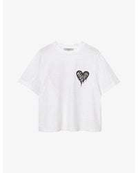AllSaints - Lisa Trip Logo-Print Short-Sleeve Cotton T-Shirt - Lyst