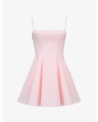 House Of Cb - Dolly Square-Neck Stretch-Cotton Midi Dress - Lyst