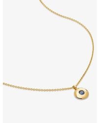 Monica Vinader - September Birthstone 18Ct-Plated Vermeil Sterling- And Sapphire Pendant Necklace - Lyst