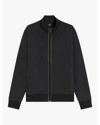 BOSS - Funnel-Neck Zip-Up Cotton Sweatshirt - Lyst