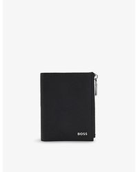 BOSS - Zipped 6-Slot Leather Wallet - Lyst