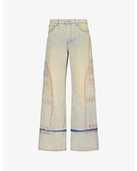 Who Decides War - Motif-embroidered Brand-patch Regular-fit Jeans - Lyst