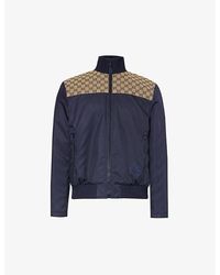 Gucci - Monogram-panel Funnel-neck Shell Jacket - Lyst