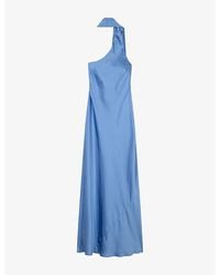 OMNES - Brioni One-Shoulder Satin Maxi Dress - Lyst