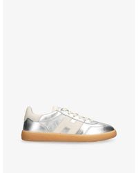 Hogan - Cool Metallic-Leather Low-Top Trainers - Lyst