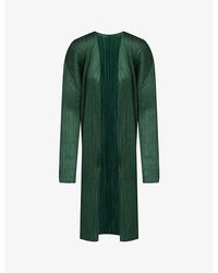Pleats Please Issey Miyake - Basic Relaxed-fit Pleated Woven Cardigan - Lyst