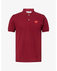 COMME DES GARÇONS PLAY - Heart Motif-Logo Cotton Polo Shirt - Lyst