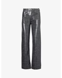 Agolde - Sloane Straight-leg Mid-rise Recycled Leather-blend Trousers - Lyst