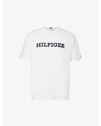 Tommy Hilfiger - Monotype Brand-embroidered Cotton-jersey T-shirt - Lyst
