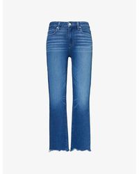 PAIGE - Cindy Straight-leg High-rise Denim-blend Jeans - Lyst
