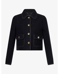 ME+EM - Straight Cropped Bound Wool Jacket - Lyst