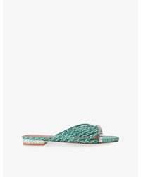 Kurt Geiger - Crystal Strap Woven Mules - Lyst