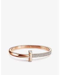 Tiffany & Co. - T1 18Ct Rose And Diamond Bracelet - Lyst