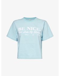 Sporty & Rich - Be Nice Text-print Cotton-jersey T-shirt - Lyst