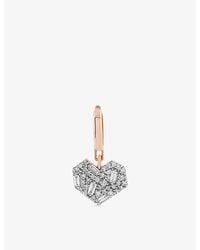 Kismet by Milka - Mini Cherish 0.07Ct Baguette-Diamond And 0.10Ct Diamond Charm - Lyst