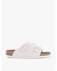 Birkenstock - Antique Suede Zurich Double-Buckle Suede Sandals - Lyst