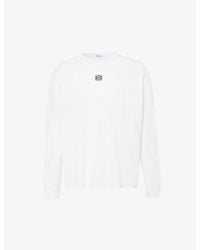 Loewe - Anagram-Embroidered Cotton-Jersey Long-Sleeved T-Shirt - Lyst