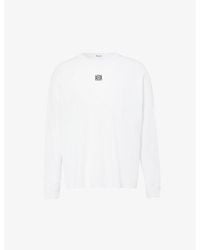 Loewe - Anagram-embroidered Cotton-jersey Long-sleeved T-shirt X - Lyst
