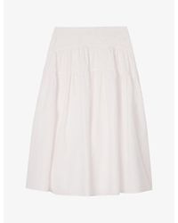 Whistles - Tiered-Hem Regular-Fit Cotton Midi Skirt - Lyst