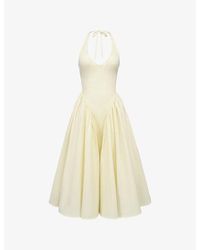 House Of Cb - Marilyn Halterneck Stretch-Cotton Midi Dress Xs (A-C Cup) - Lyst