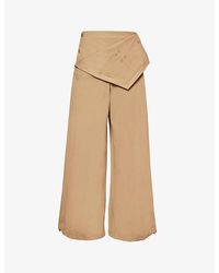 Dion Lee - Parachute Drawstring-hem Wide-leg Mid-rise Cotton-blend Trousers - Lyst