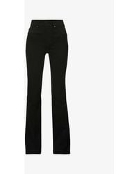Spanx Flared-leg High-rise Stretch Cotton-blend Jeans - Black
