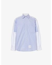 Thom Browne - Brand-patch Striped-tab Oversized Cotton Shirt - Lyst