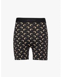 Marine Serre - Moon-Print High-Rise Stretch-Jersey Shorts - Lyst
