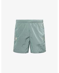 Les Deux - Logo-Embroidered Shiny Crisp Woven Shorts - Lyst