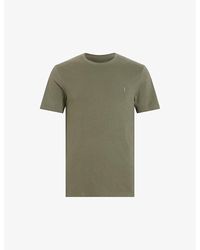 AllSaints - Brace Crewneck Cotton-jersey T-shirt - Lyst
