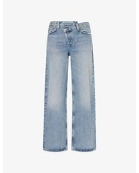 Agolde - Arc Criss Cross Wide-Leg Denim-Blend Jeans - Lyst