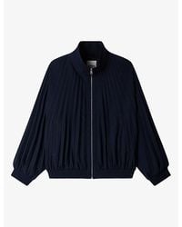 Sandro - Pleated Zip-Up Wool-Blend Jacket - Lyst