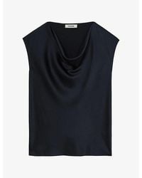 Reiss - Cate Cowl-Neck Sleeveless Silk Top - Lyst