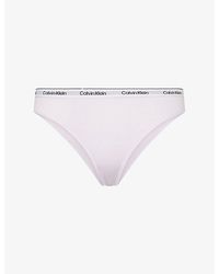 Calvin Klein - Icon Logo Cotton-Jersey Thong - Lyst