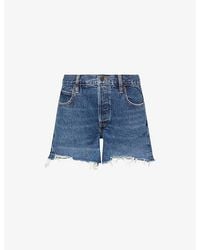 FRAME - The Long Hang Mid-Rise Denim Shorts - Lyst